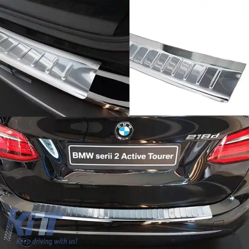 Protector pentru bara spate potrivit pentru BMW 2 F45 Active Tourer 14+ Oțel-image-6298817