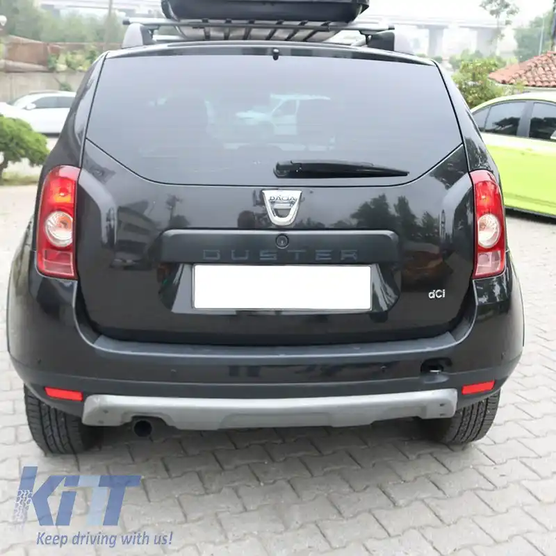 Protector pentru bara spate potrivit pentru Dacia Duster 2010-2017 din plastic ABS negru-image-6305725