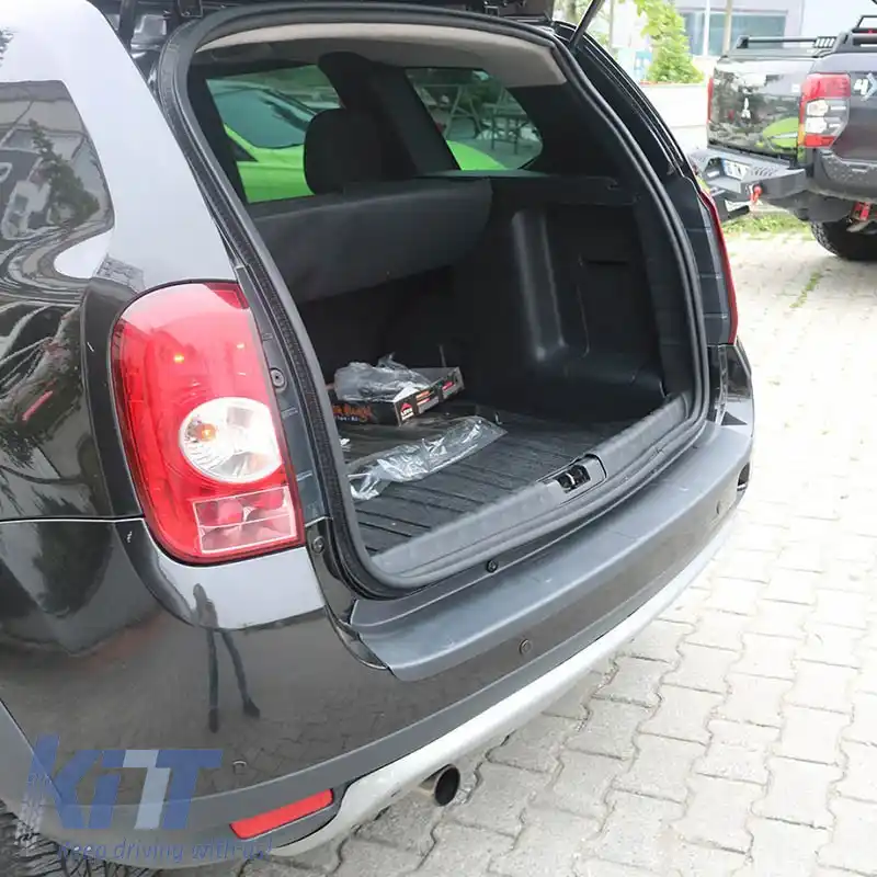 Protector pentru bara spate potrivit pentru Dacia Duster 2010-2017 din plastic ABS negru-image-6305726