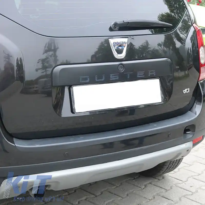 Protector pentru bara spate potrivit pentru Dacia Duster 2010-2017 din plastic ABS negru-image-6305727