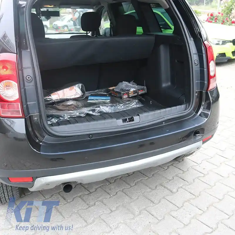 Protector pentru bara spate potrivit pentru Dacia Duster 2010-2017 din plastic ABS negru-image-6305728