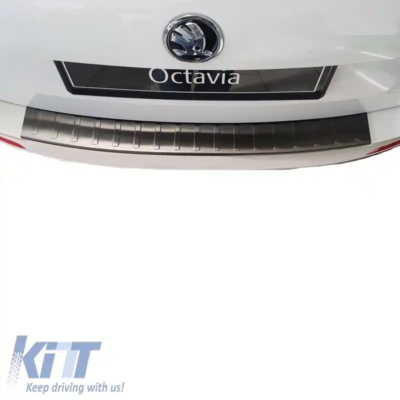 Protector pentru bara spate potrivit pentru Skoda Octavia III (3) 5E 13-20 Caravan Oțel Negru-image-6299030