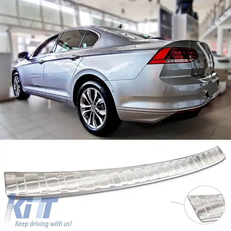 Protector pentru bara spate potrivit pentru VW Passat B8 15+ Oțel-image-6298895