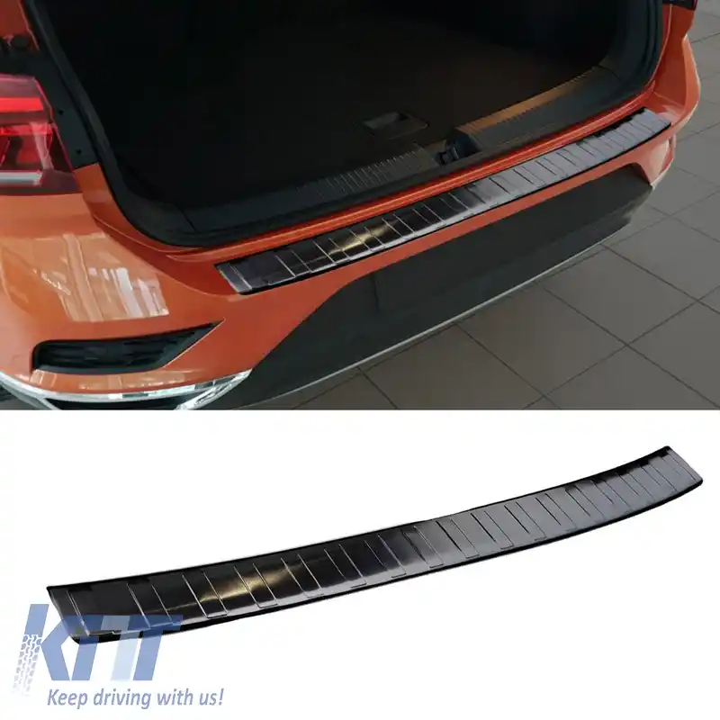 image-9-Protector pentru bara spate potrivit pentru VW T-Roc 17+ Oțel Negru