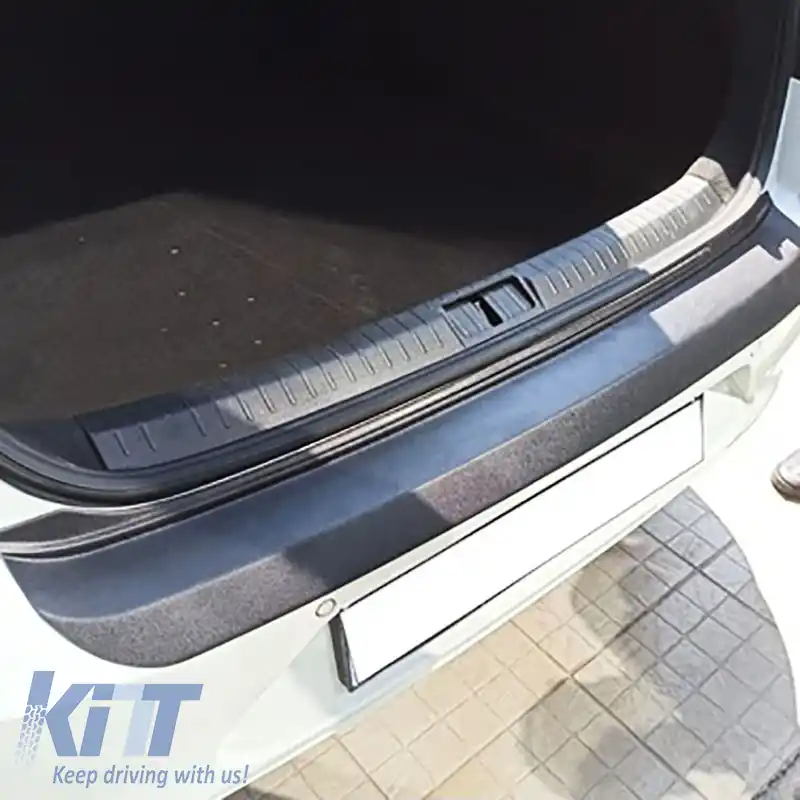 Protector pentru bara spate potrivit pentru VW Passat B8 2015+ Sedan din plastic ABS negru-image-6305676