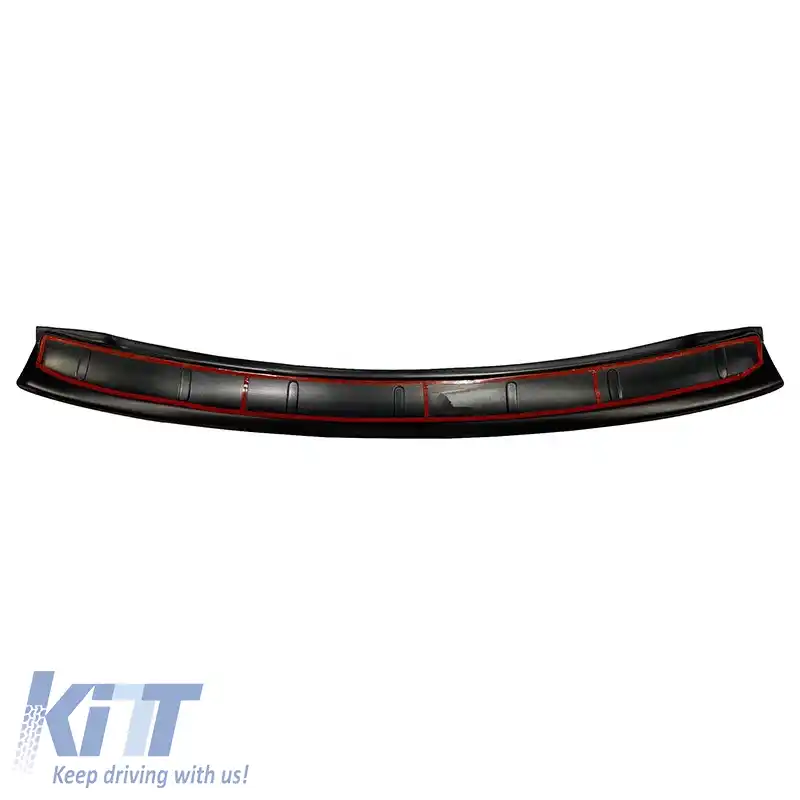 Protector pentru bara spate potrivit pentru VW Caddy 2003-2015 din plastic ABS negru-image-6305702