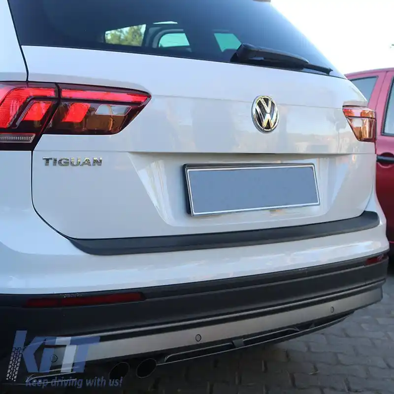 Protector pentru bara spate potrivit pentru VW Tiguan mk2 2015+ din plastic ABS negru-image-6305714