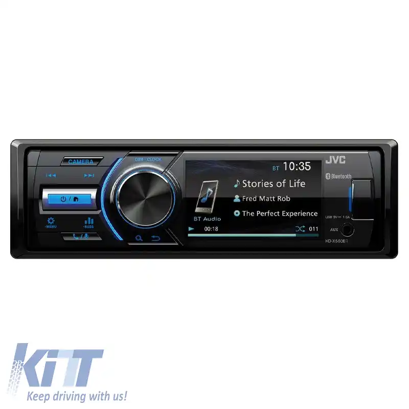 Radio JVC KD-X560BT Universal 1DIN USB Bluetooth cu ecran de 3