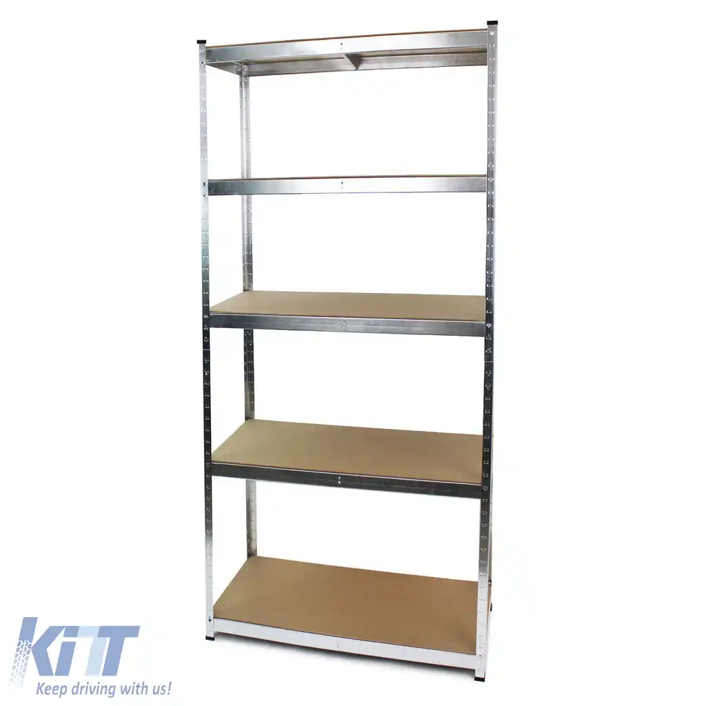 Raft de depozitare fără șuruburi pentru subsol, raft de atelier 1800x900x400mm, metal galvanizat-image-6198607