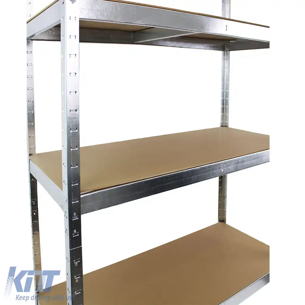 Raft de depozitare fără șuruburi pentru subsol, raft de atelier 1800x900x400mm, metal galvanizat-image-6198608