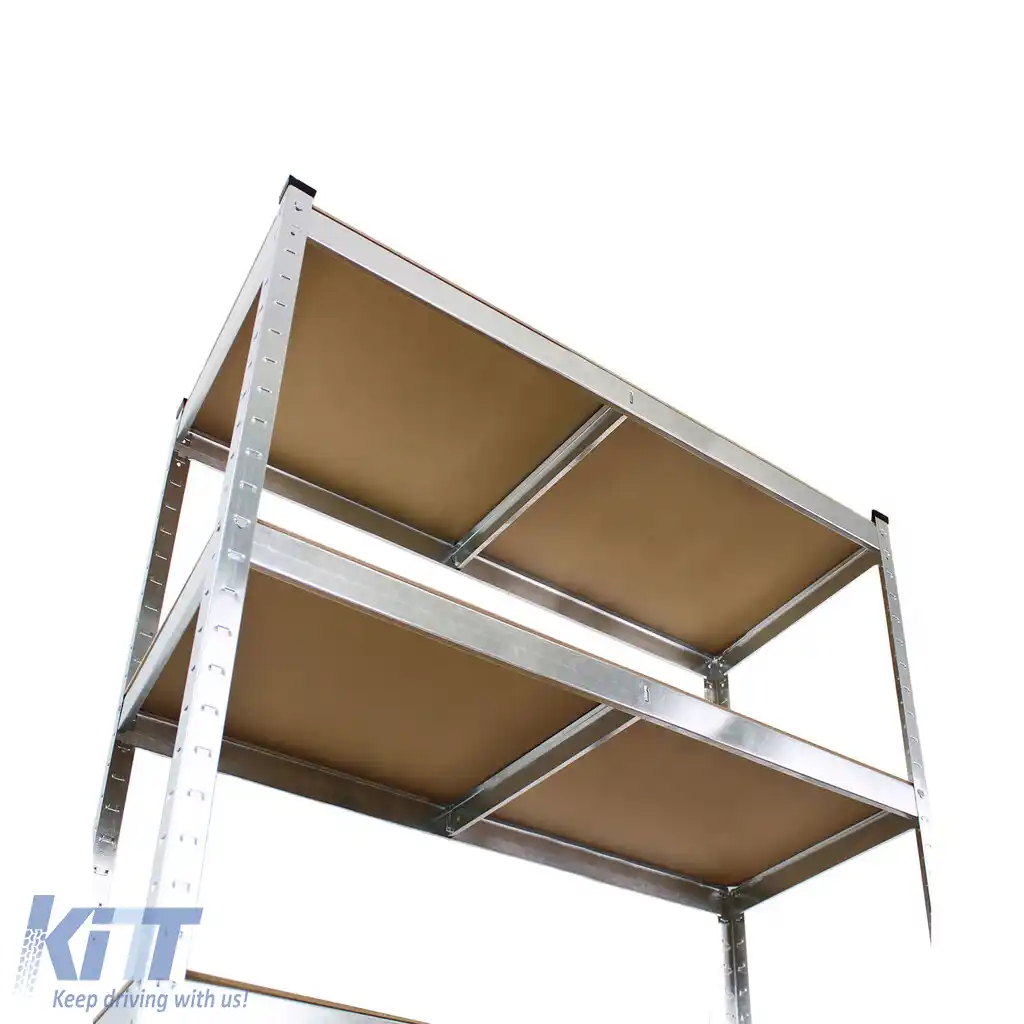 Raft de depozitare fără șuruburi pentru subsol, raft de atelier 1800x900x400mm, metal galvanizat-image-6198609