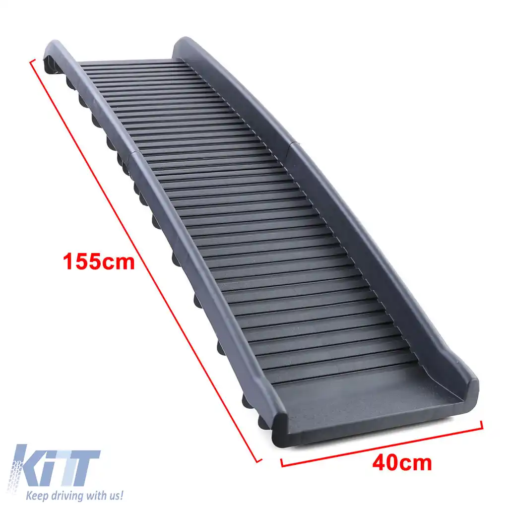 Rampă pentru câini auto, ajutor la intrare, anti-derapantă, pliabilă, neagră, 155x40cm, 90kg-image-6196660