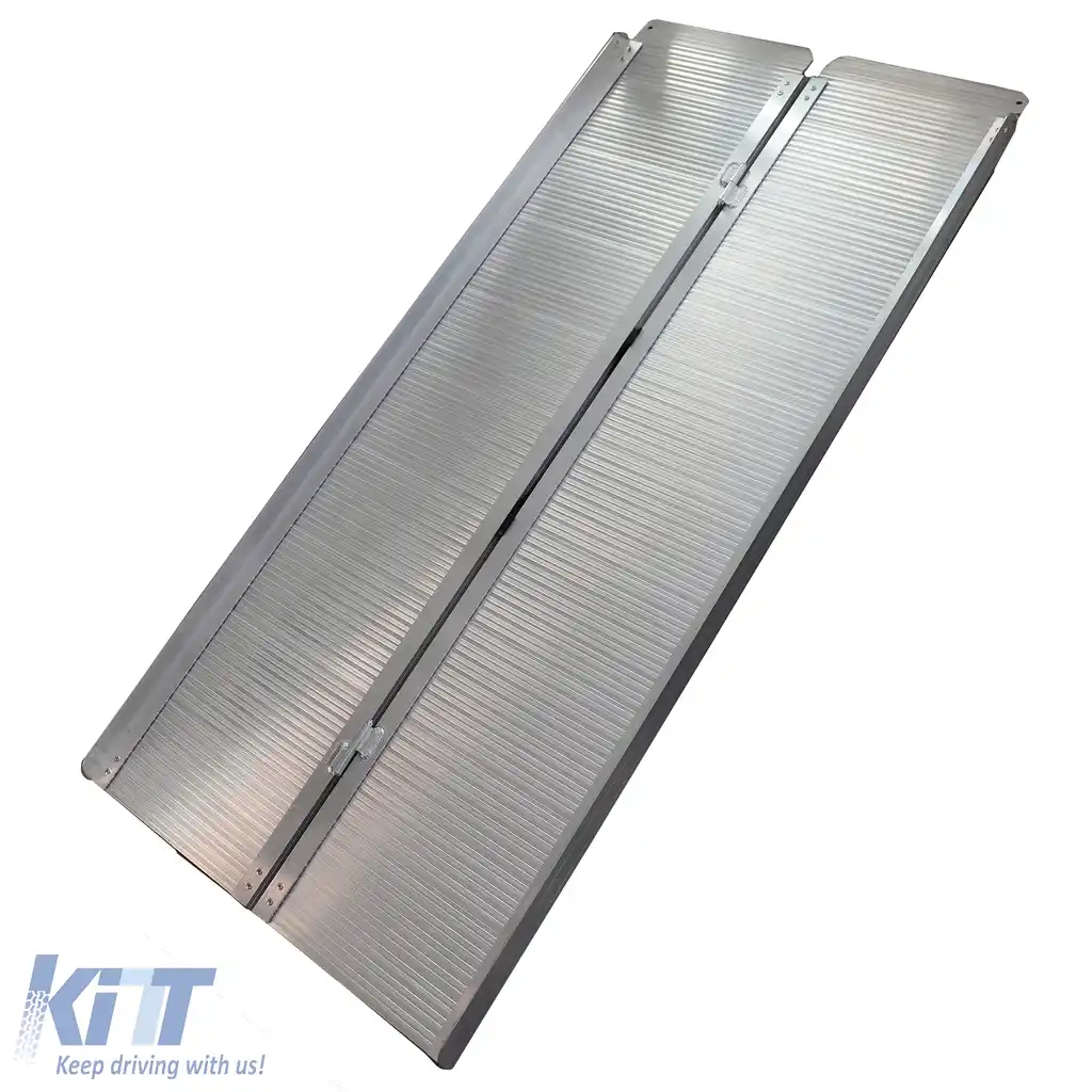 Rampă pentru scaun cu rotile din aluminiu cu margini ghid, pliabilă 152x70cm, max. 270kg-image-6205756