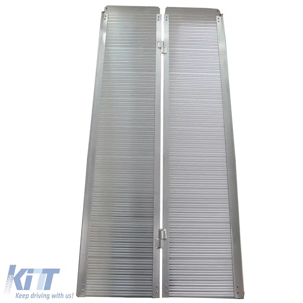 Rampă pentru scaun cu rotile din aluminiu cu margini ghid, pliabilă 152x70cm, max. 270kg-image-6205757