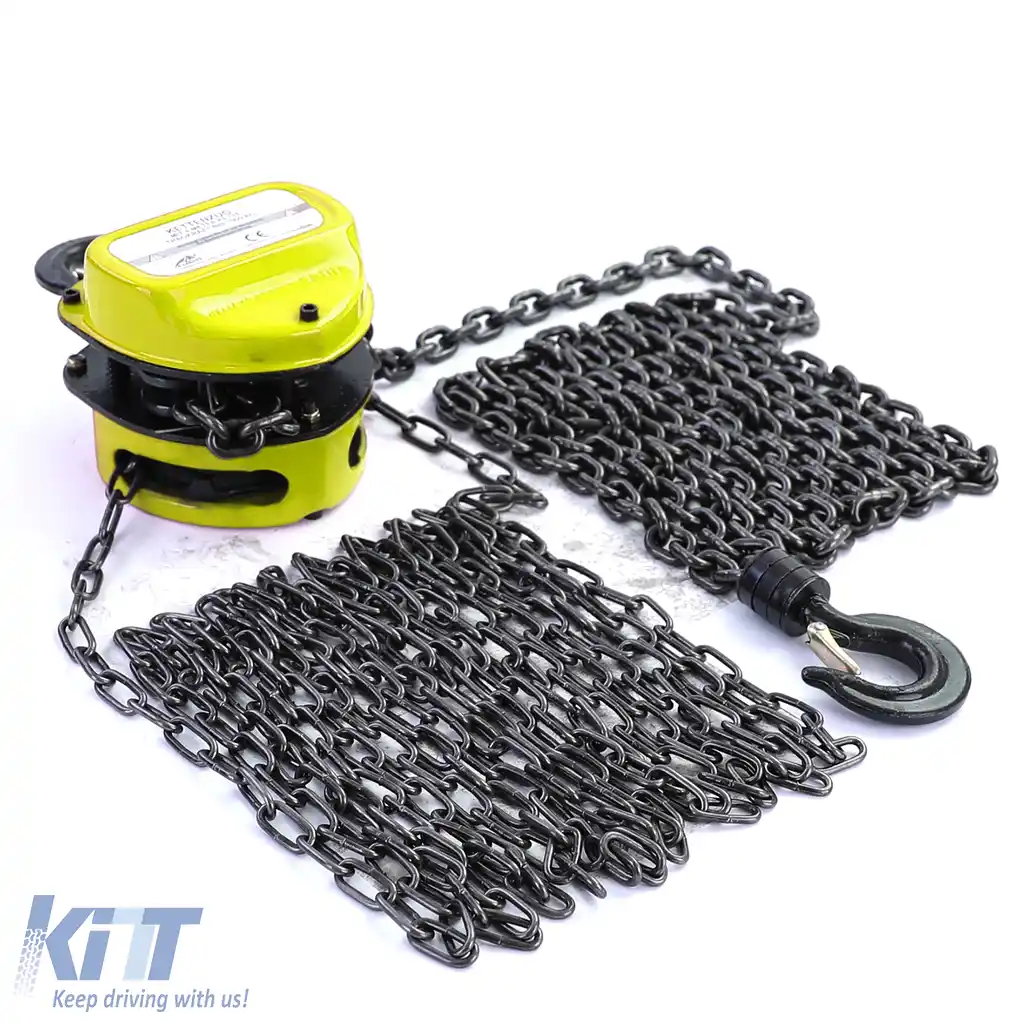 RAMROXX Cârlig de Atelier Profesional cu Pulley 4M până la 1T 1000kg Galben-image-6194945