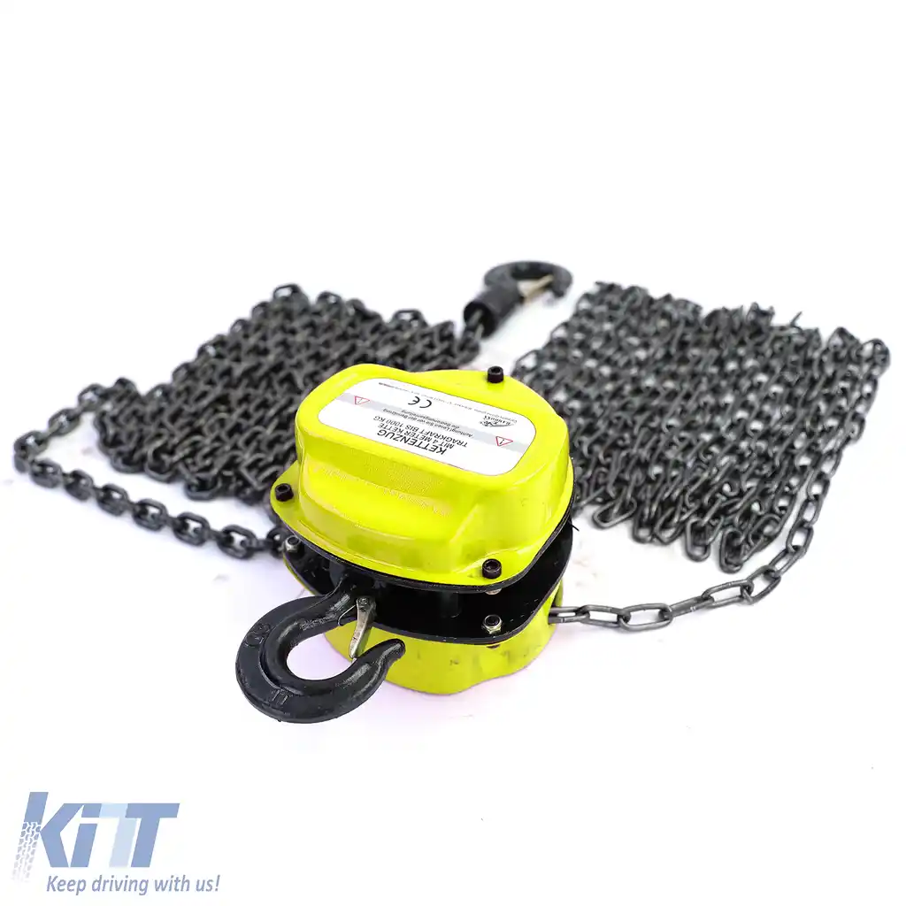 RAMROXX Cârlig de Atelier Profesional cu Pulley 4M până la 1T 1000kg Galben-image-6194947