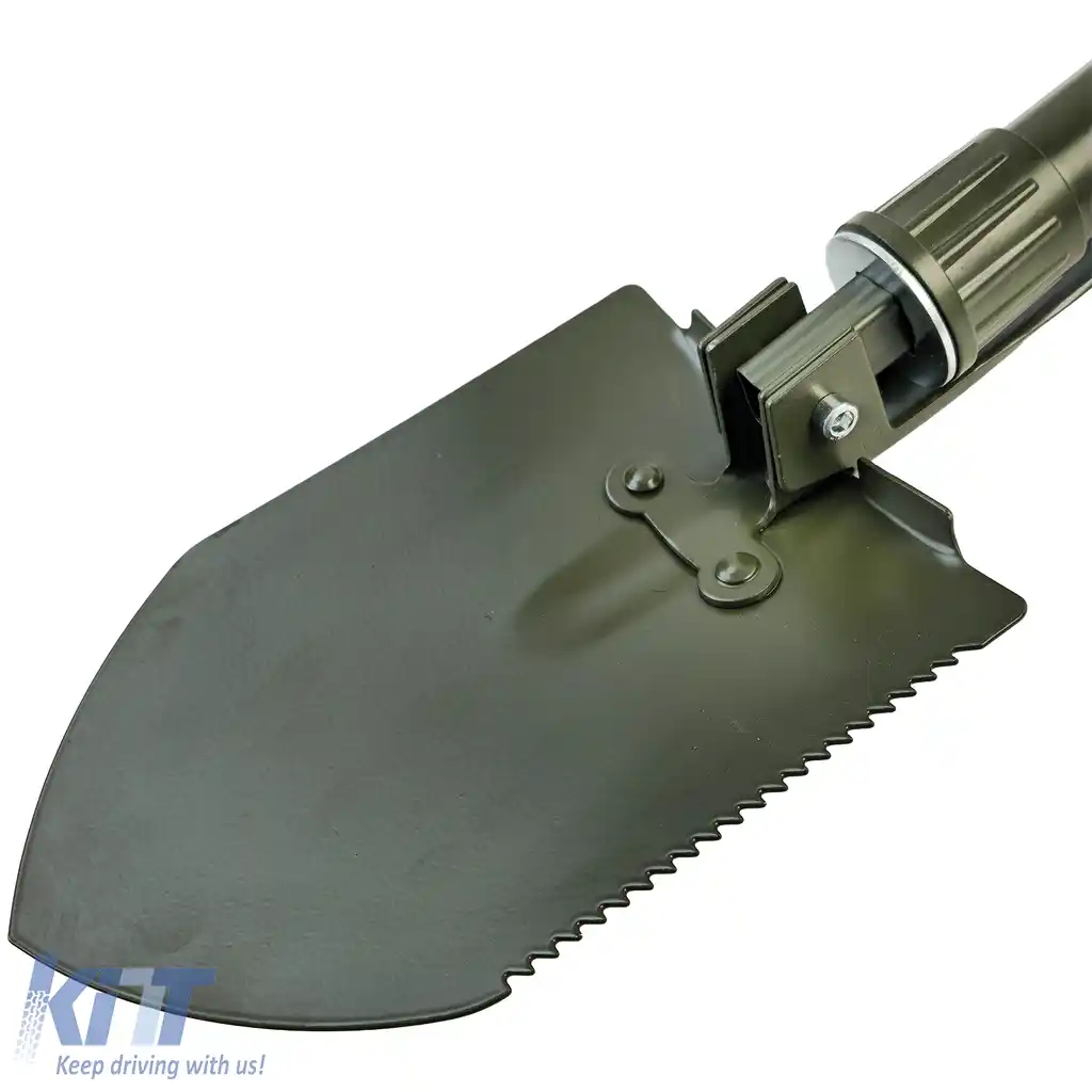 RAMROXX Lopată Pliabilă de Supraviețuire Verde Oliv Lopată Săpăligă Fierăstrău inclusiv. Pungă-image-6205688