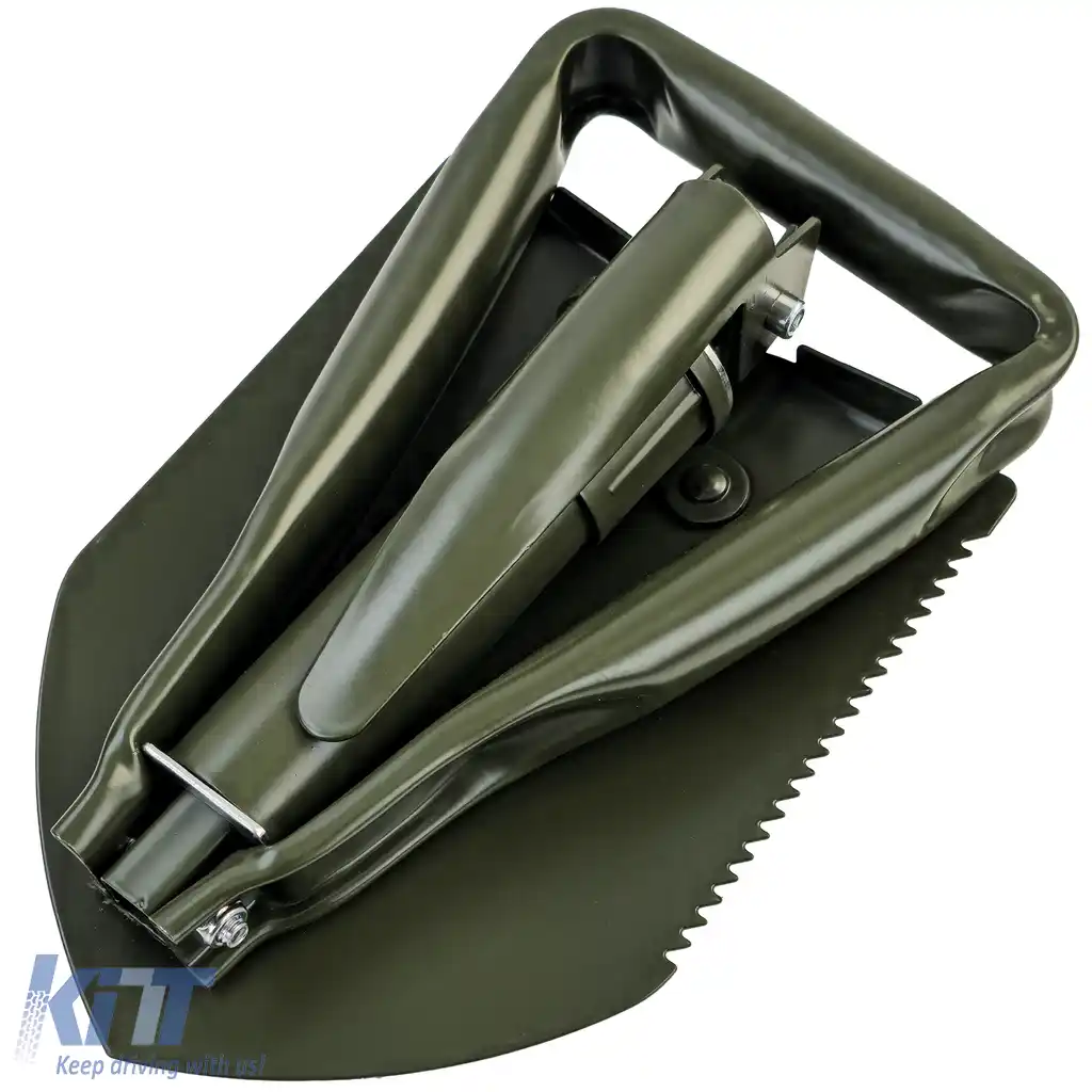 RAMROXX Lopată Pliabilă de Supraviețuire Verde Oliv Lopată Săpăligă Fierăstrău inclusiv. Pungă-image-6205689