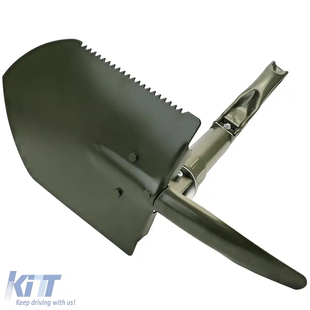 RAMROXX Lopată Pliabilă de Supraviețuire Verde Oliv Lopată Săpăligă Fierăstrău inclusiv. Pungă-image-6205690