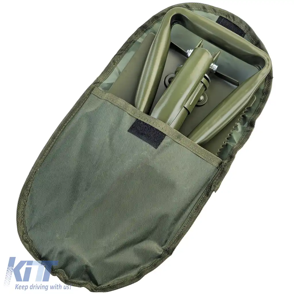 RAMROXX Lopată Pliabilă de Supraviețuire Verde Oliv Lopată Săpăligă Fierăstrău inclusiv. Pungă-image-6205692