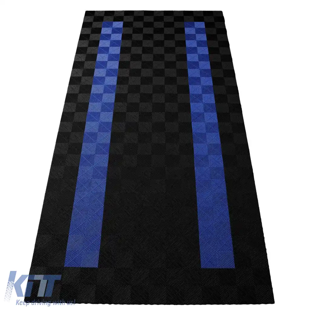 RAMROXX Performance floor tiles garage floor Floor 2.8mx5.6m black blue Set4