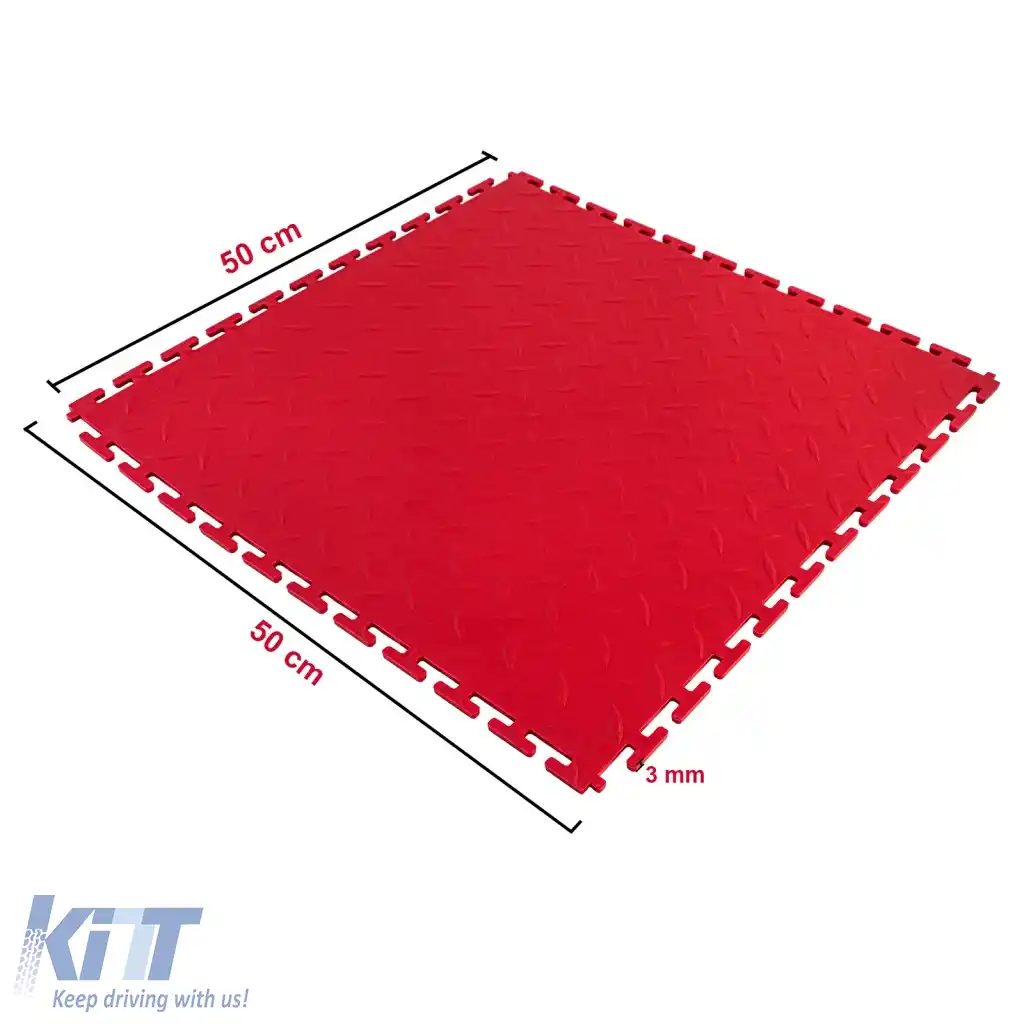 RAMROXX Performance PVC Plăci pentru Podea Showroom Texturate Roșii 50x50cm-image-6276960
