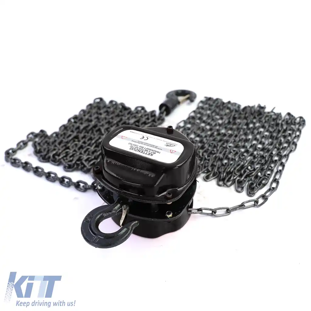 RAMROXX Pro 1000kg Cârlig cu lanț Pulley Negru de până la 4 metri-image-6197605