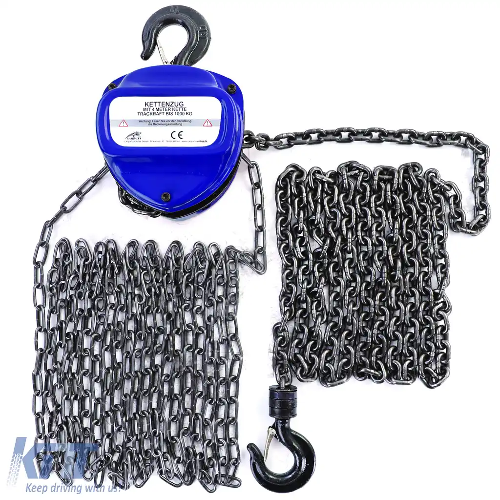 RAMROXX Pro 1000kg Cârlig de ridicare cu pully Negru până la 4 Metri