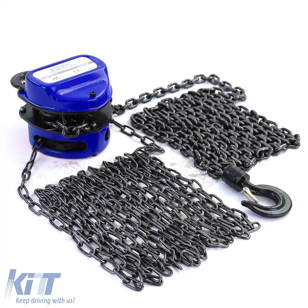 RAMROXX Pro 1000kg Cârlig de ridicare cu pully Negru până la 4 Metri-image-6191623