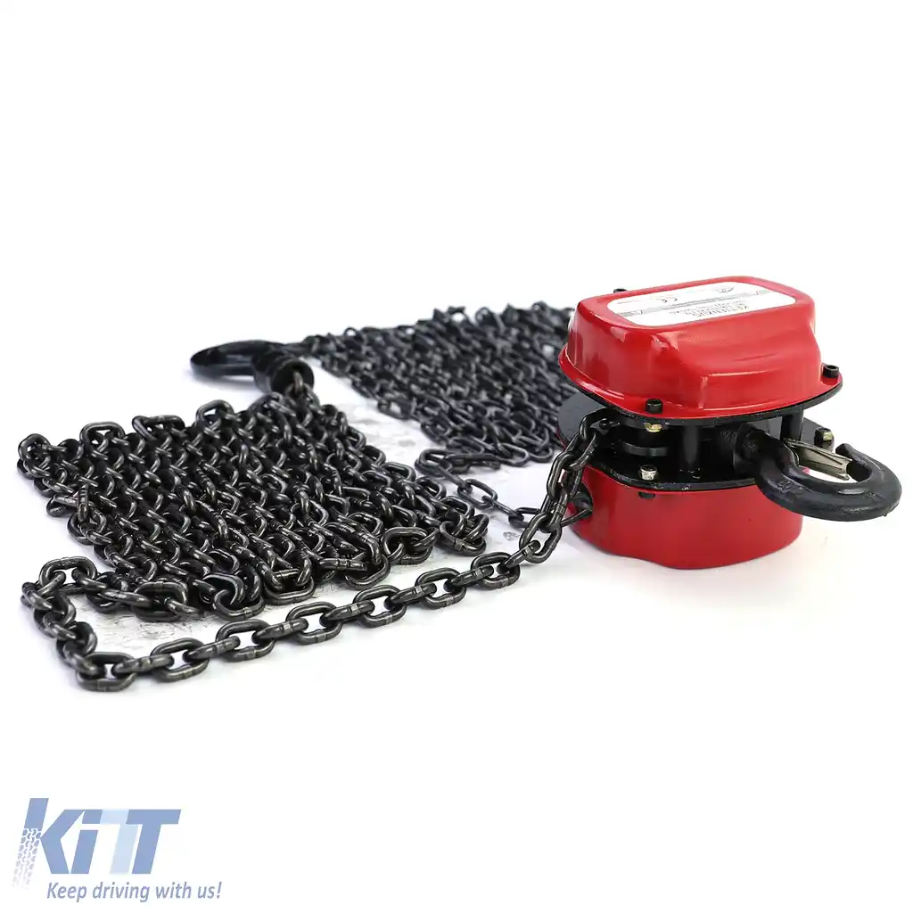 RAMROXX Pro 1000kg Cârlig de ridicare cu roată roșie, până la 4 metri-image-6199097