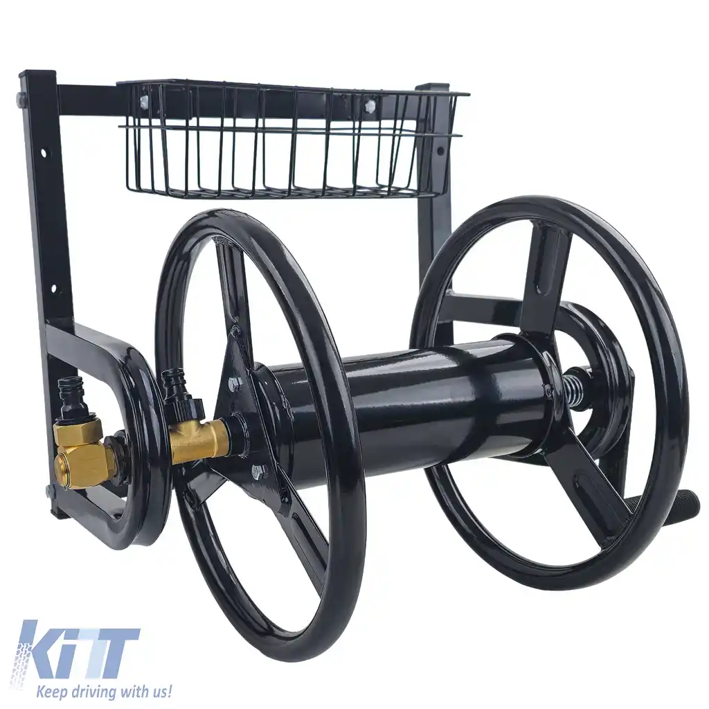 RAMROXX® tambur de furtun montat pe perete 38 m – cadru din oțel robust + racord din alamă-image-6205629