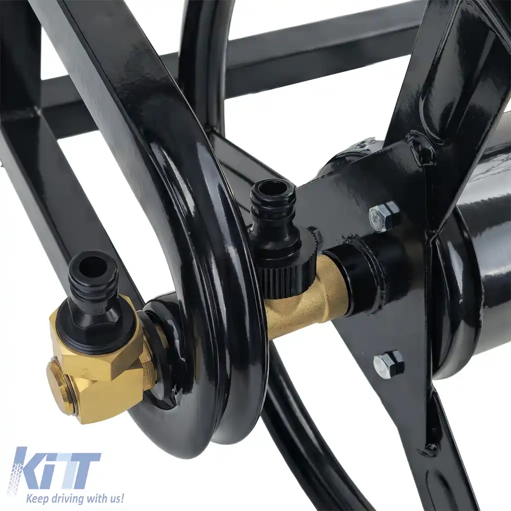 RAMROXX® tambur de furtun montat pe perete 38 m – cadru din oțel robust + racord din alamă-image-6205632