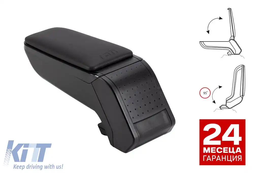 Rati suport de braț model Armster S cu piele eco neagră potrivit pentru KIA Ceed 2006-2012