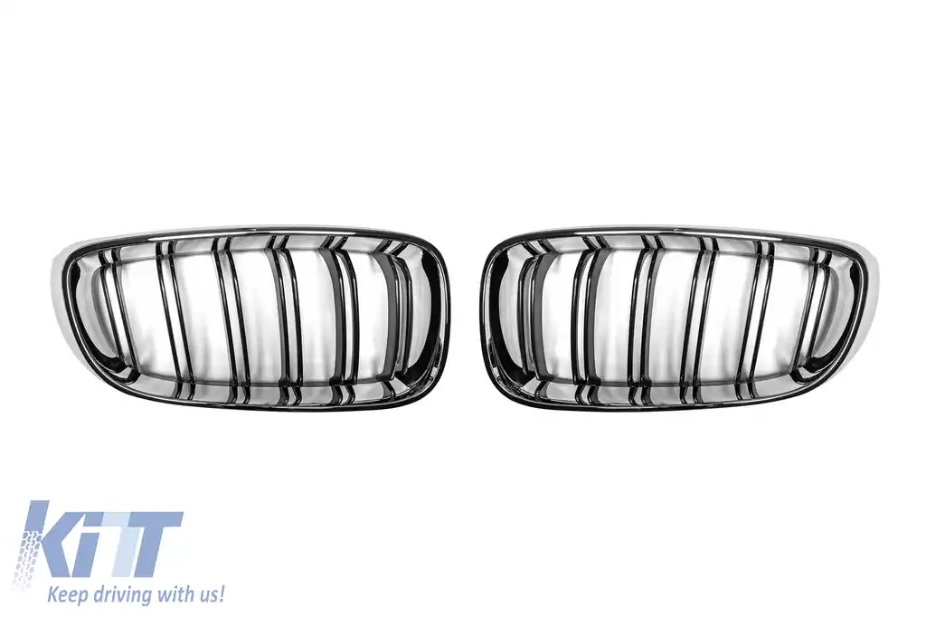 Răciri cu nervuri duble crom/negru potrivite pentru BMW Seria 3 GT F34 2013-2016