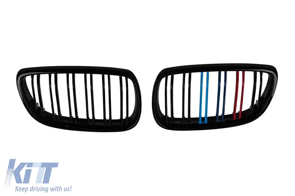 image-79-Răcitor cu nervuri duble vopsit în negru cu decorare M, potrivit pentru BMW Seria 3 E92 Coupe, E93 Cabriolet 2006-2009
