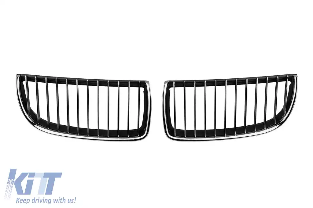 Răcitorii crom/negri potriviți pentru BMW Seria 3 E90 sedan, E91 touring 2005-2008