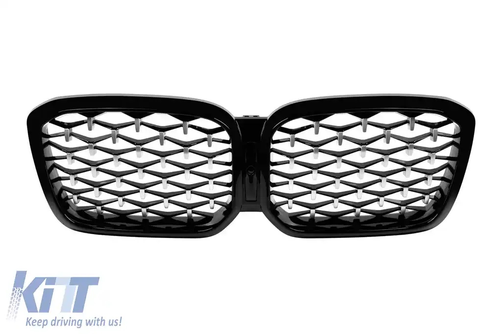 Rădăcini cromate/negre cu diamante potrivite pentru BMW X3 G01, X4 G02 2022-2024