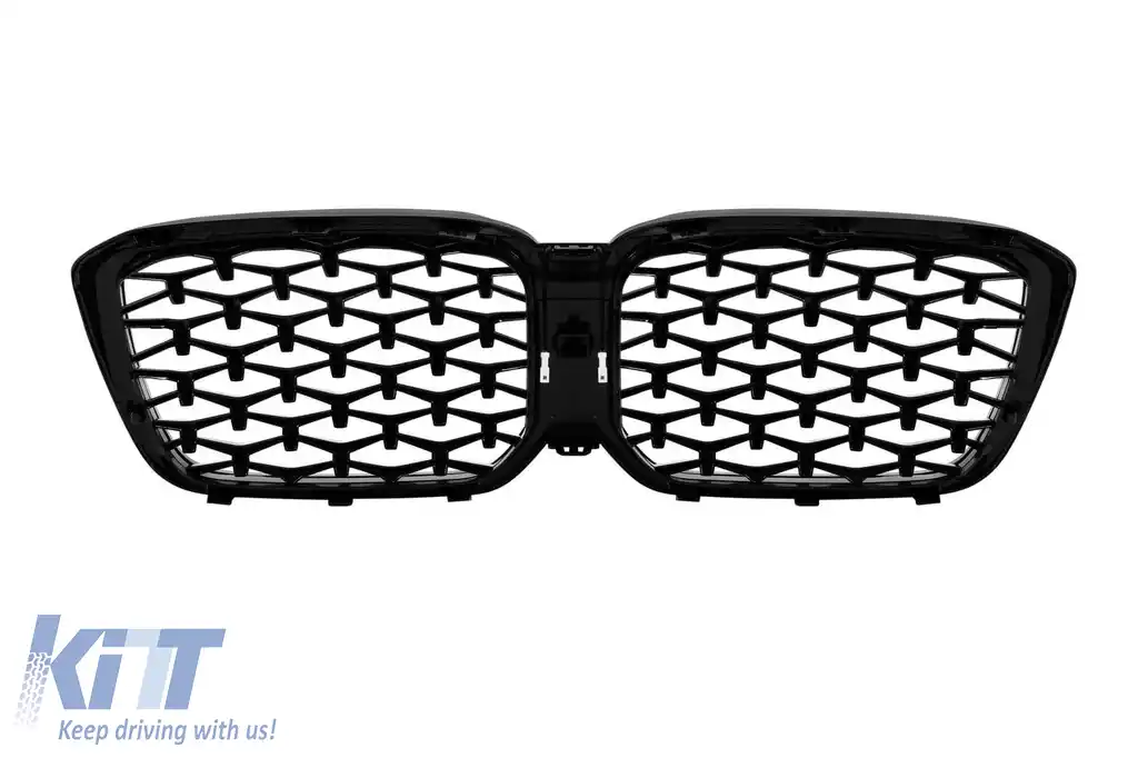 Rădăcini iluminate de tip Iconic Glow tip diamant, potrivite pentru BMW X3 G01, X4 G02 2022-2024, crom/negru-image-6237159