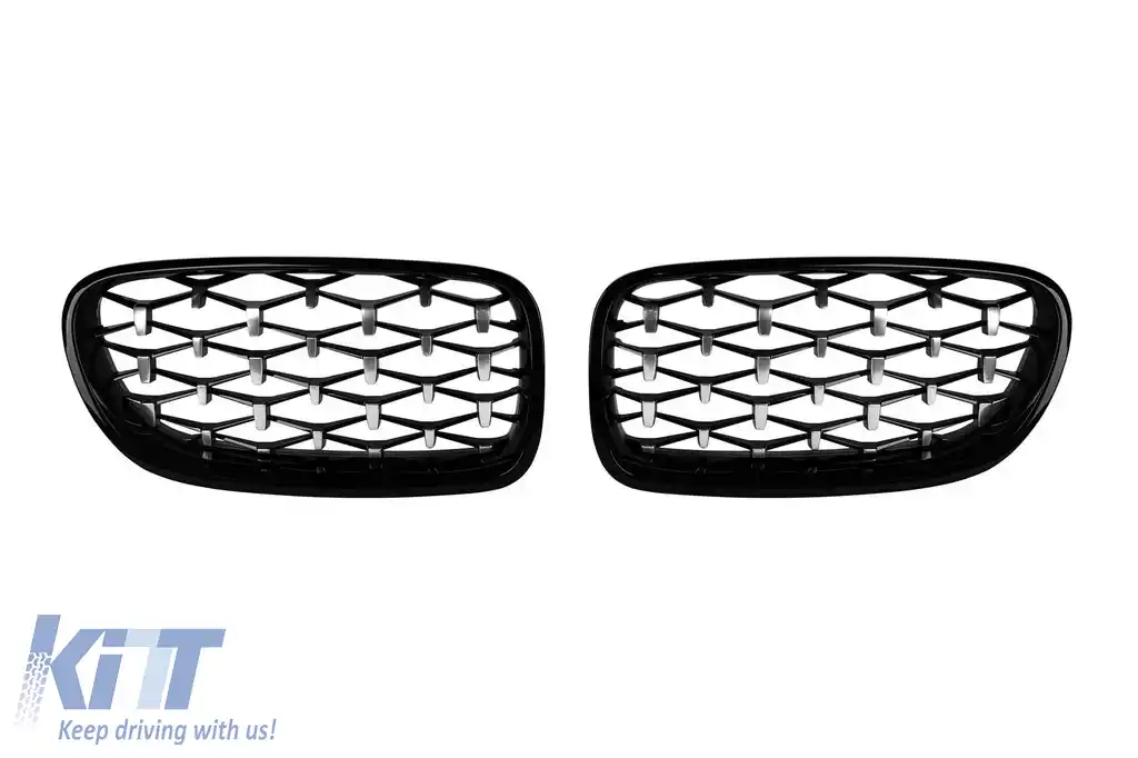 Rădăcini tip diamant crom/negru potrivite pentru BMW Seria 5 F10 sedan, F11 touring 2010-2017