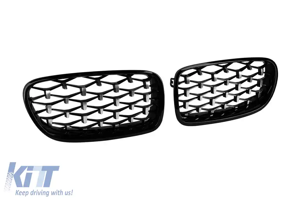 Rădăcini tip diamant crom/negru potrivite pentru BMW Seria 5 F10 sedan, F11 touring 2010-2017-image-6236851