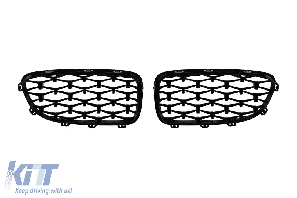 Rădăcini tip diamant crom/negru potrivite pentru BMW Seria 5 F10 sedan, F11 touring 2010-2017-image-6236852