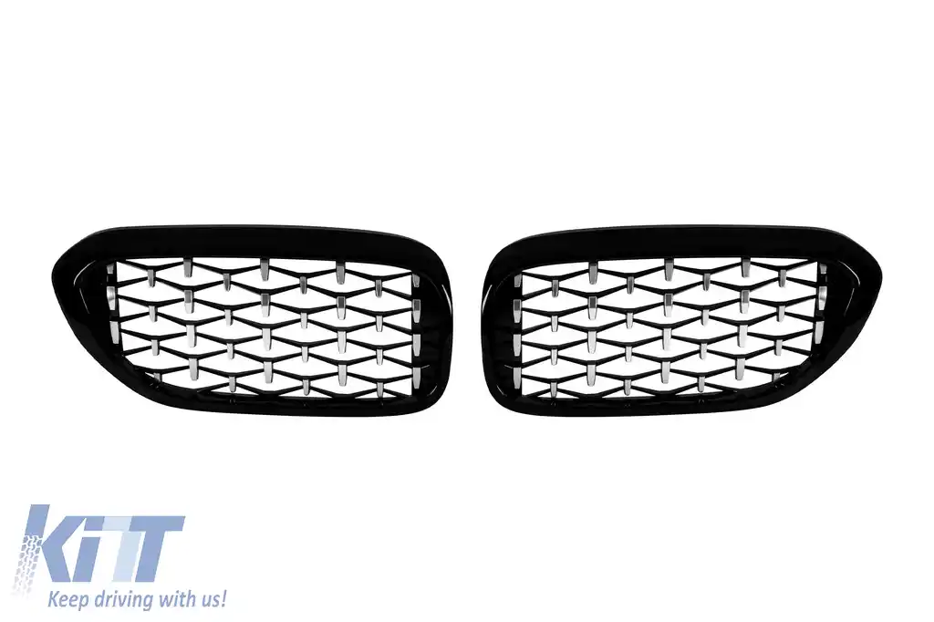 Rădăcini tip diamant crom/negru potrivite pentru BMW Seria 5 G30 sedan, G31 break 2017-2020