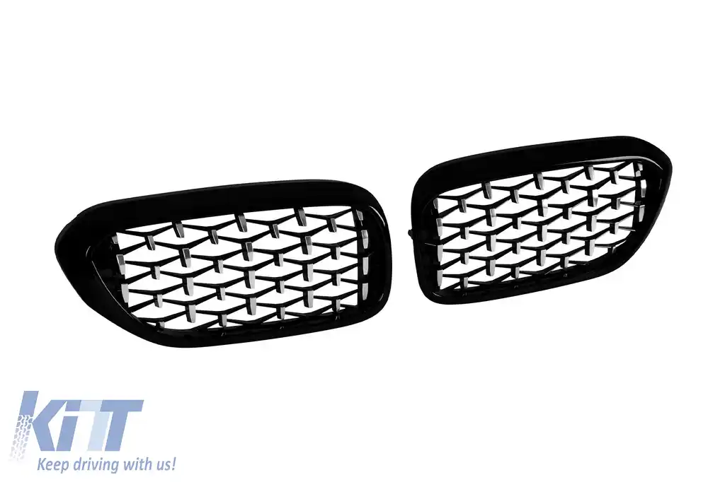 Rădăcini tip diamant crom/negru potrivite pentru BMW Seria 5 G30 sedan, G31 break 2017-2020-image-6236896