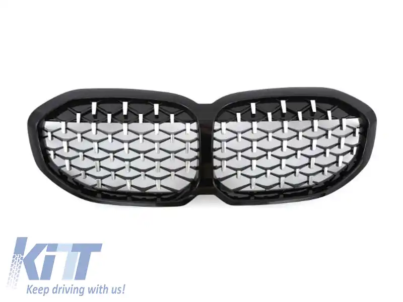 Rădăcini tip diamant crom/negru potrivite pentru BMW Seria 1 F40 după 2019