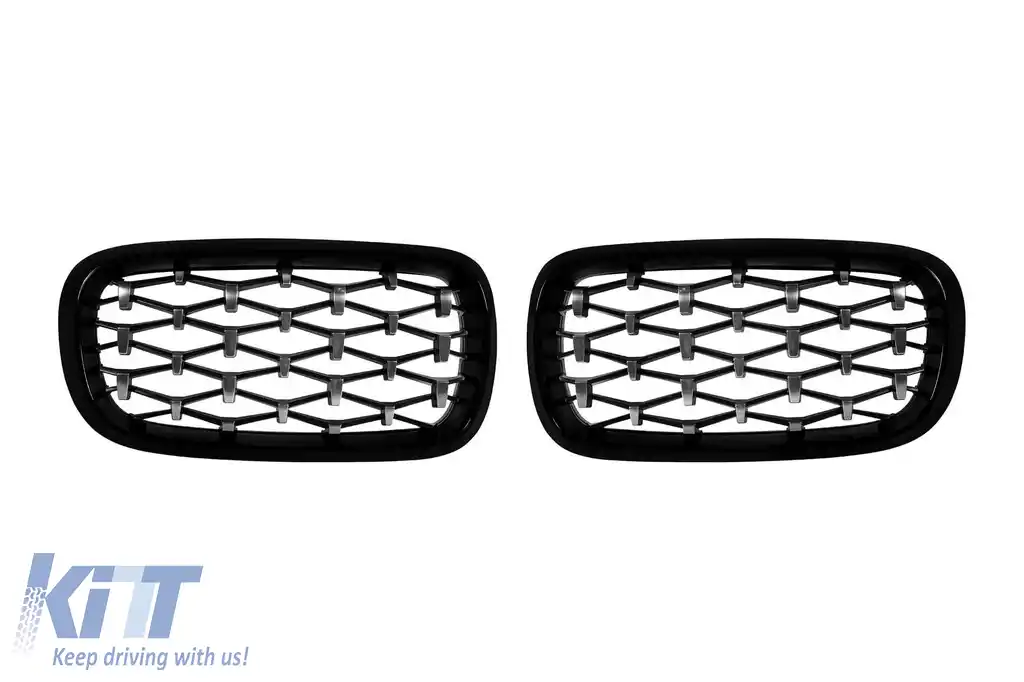 Rădăcini tip diamant crom/negru potrivite pentru BMW X5 F15 2013-2018, X6 F16 2014-2019