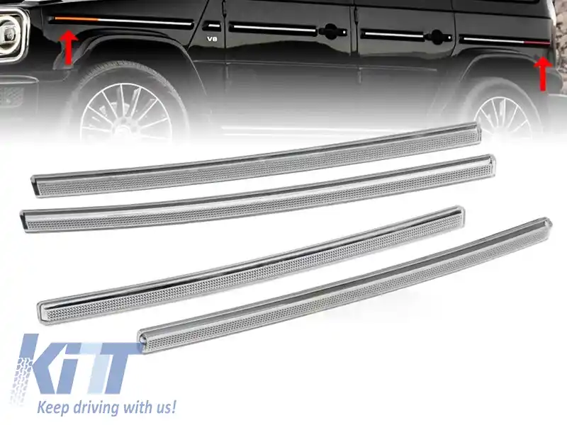 Reflectoare potrivite pentru trimurile laterale ale Mercedes G-Class W464 A Design după 2018, față și spate