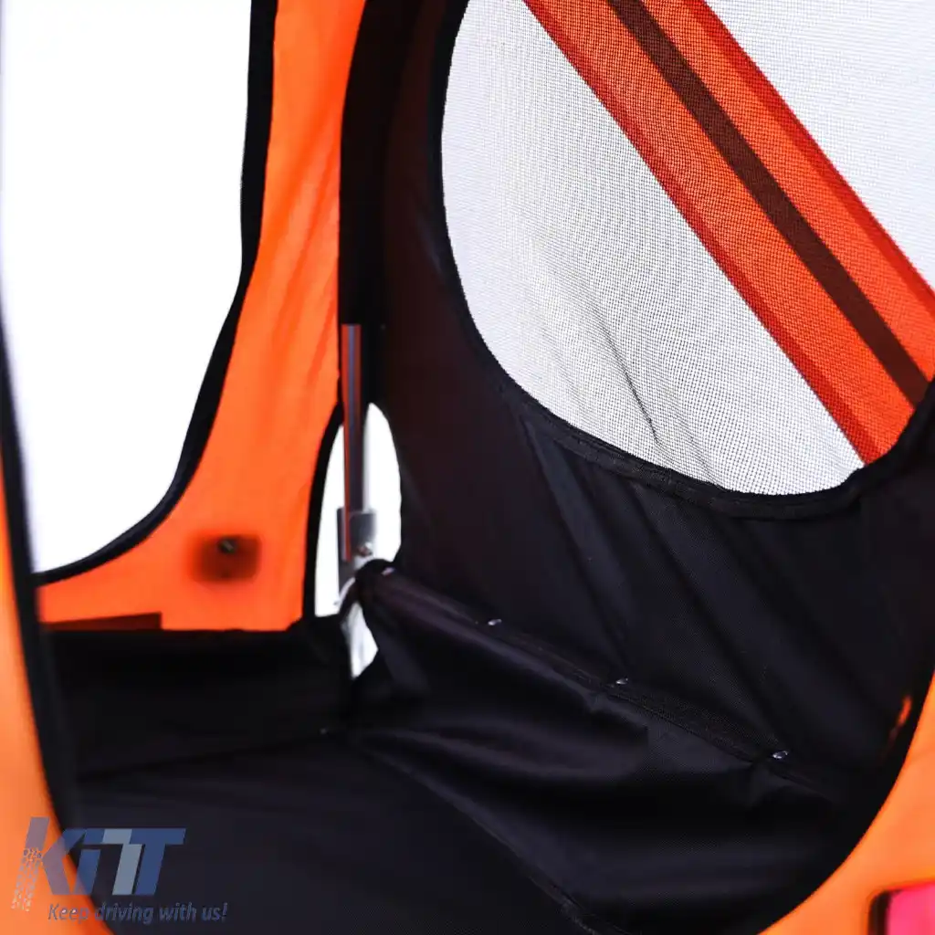 Remorcă pentru bicicletă, remorcă pentru câini, pliabilă, pentru animale de companie de până la 40kg, portocalie-neagră-image-6268346