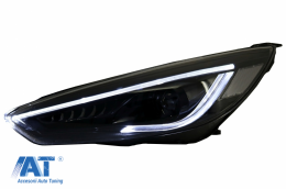 RHD Faruri LED DRL compatibil cu Ford Focus III Mk3 Facelift (2015-2017) Bi-Xenon Design Semnalizare Dinamica-image-6070542