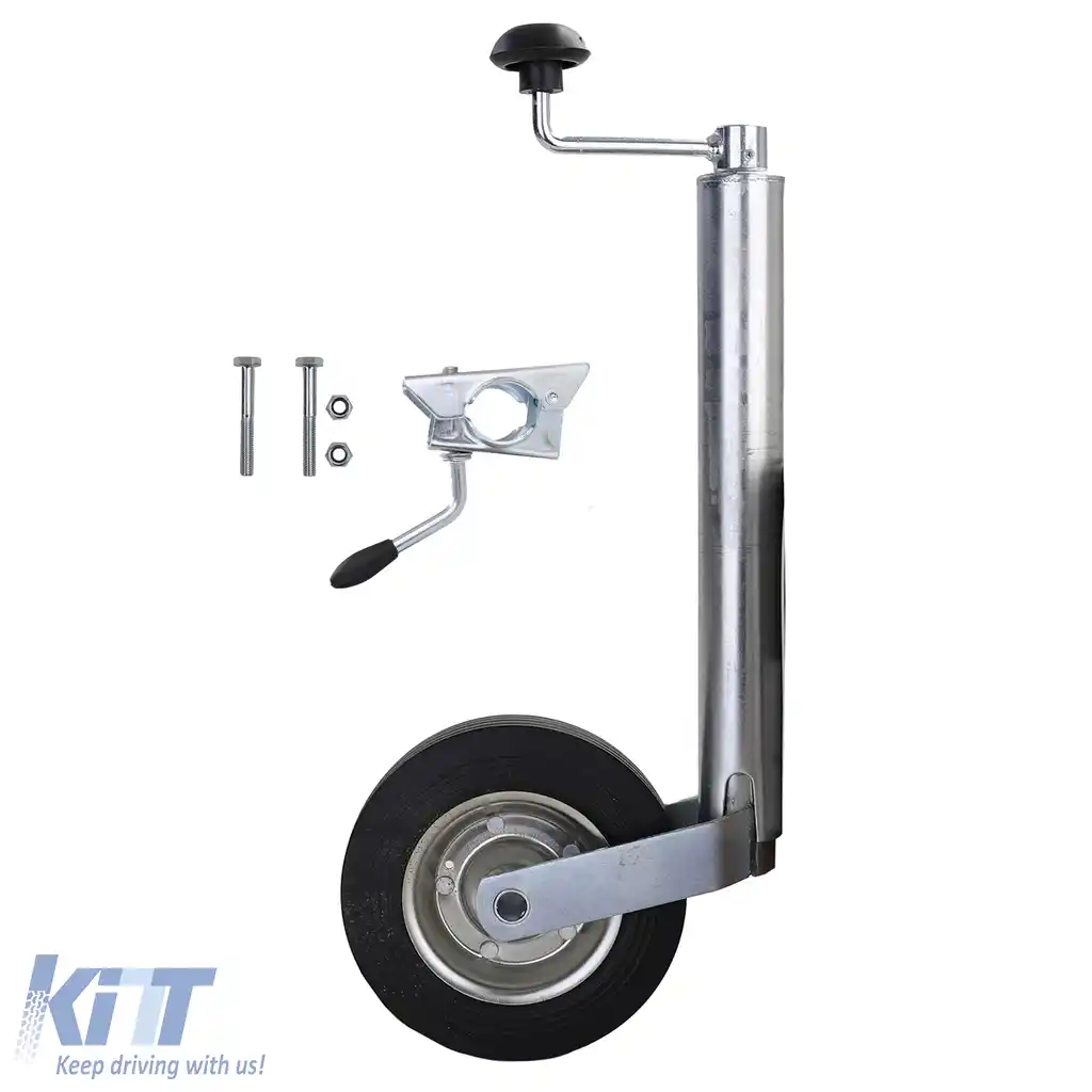 Roata de suport pentru remorcă 150KG Ø48mm inclusiv șuruburi de montare cu suport de clemă