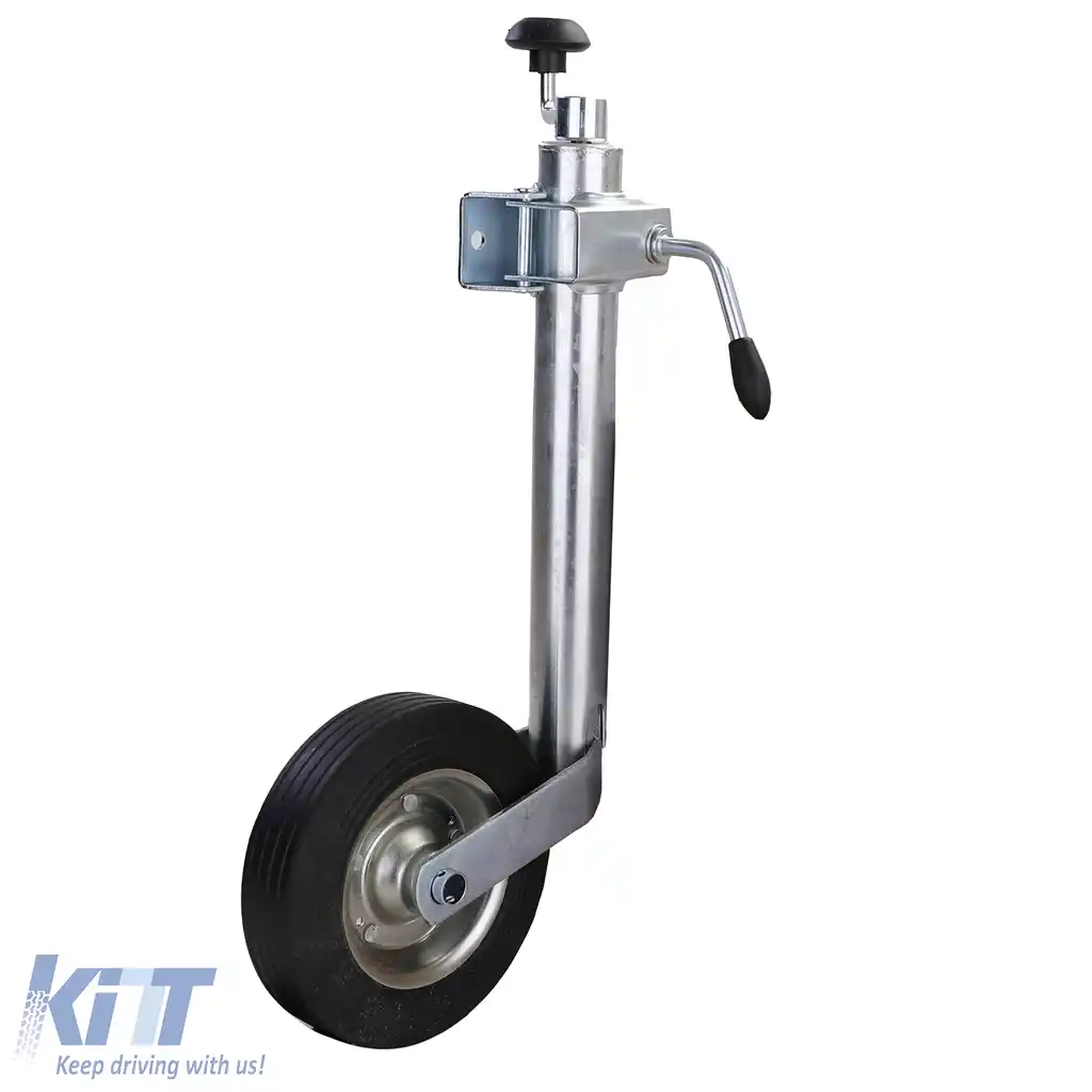 Roata de suport pentru remorcă 150KG Ø48mm inclusiv șuruburi de montare cu suport de clemă-image-6192551